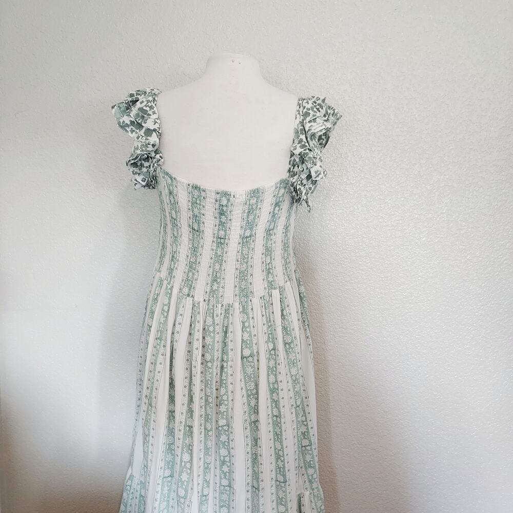Mille Resort & Travel Mint Green & Cream Tiered Maxi 'Olympia' Dress Size M - Picture 8 of 13